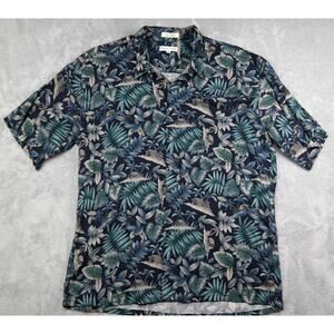 Vintage Men's Pierre Cardin Tropical Print Short Sleeve Button Down Shirt‎ Large